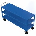 Vestil Heavy Duty Ergo Handle Cart, Steel, 3 Shelves, 4000 lb DH-PH4-2472-3